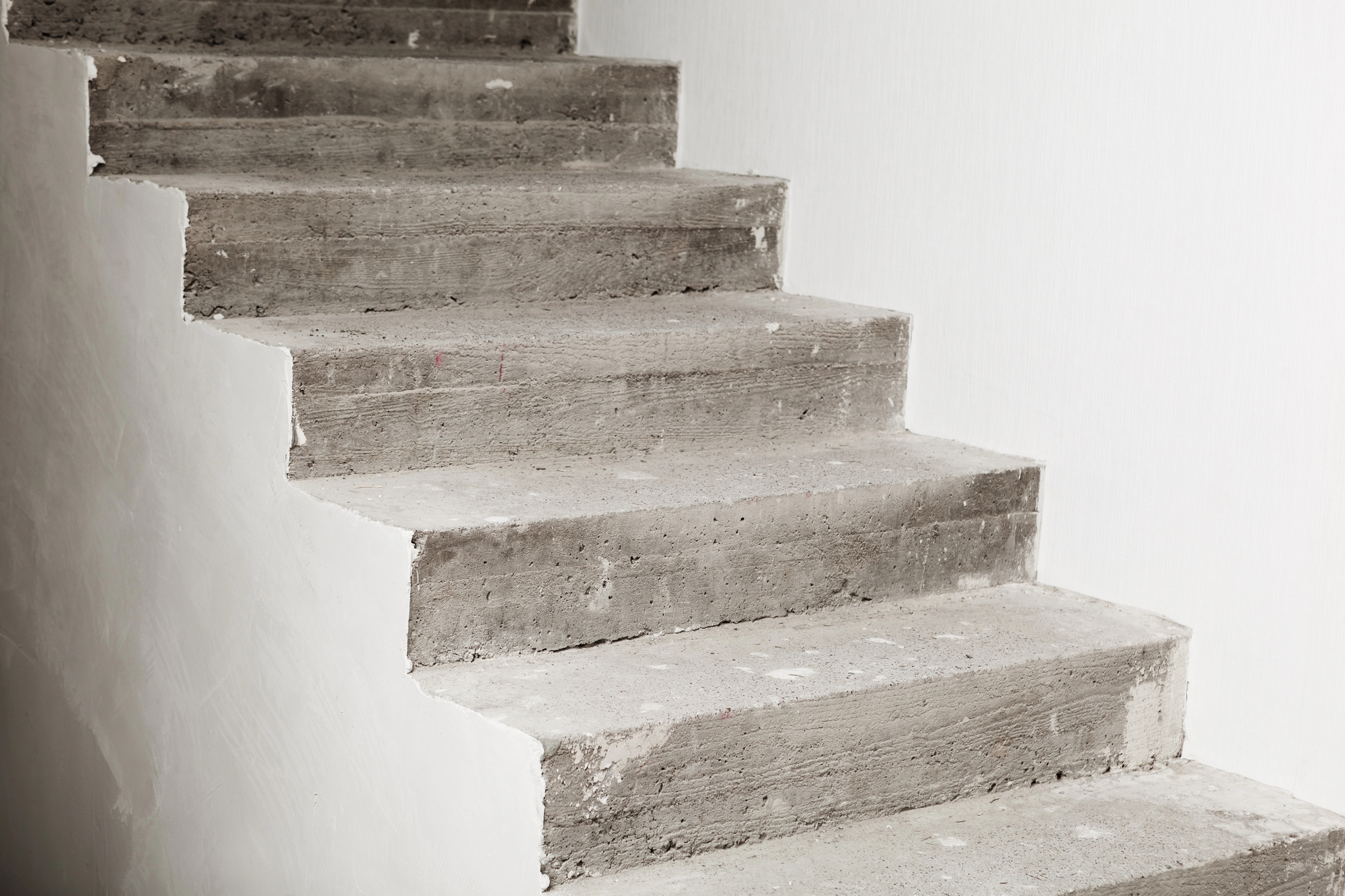 Concrete staircase under construction