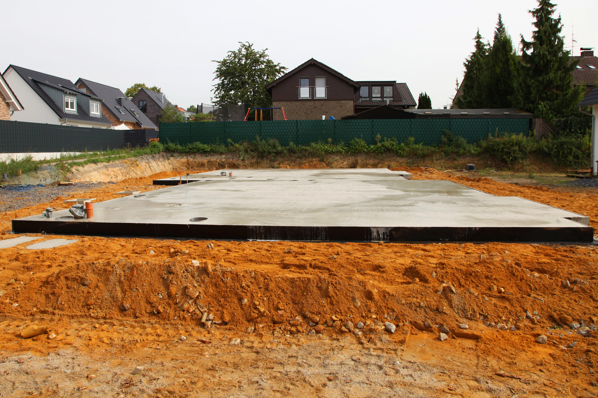 Newly laid floor and foundation