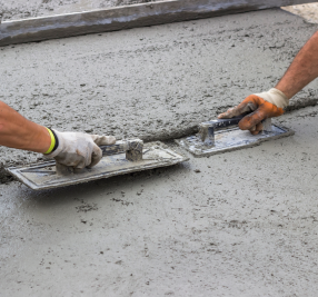 concrete slab being repaired by professional
