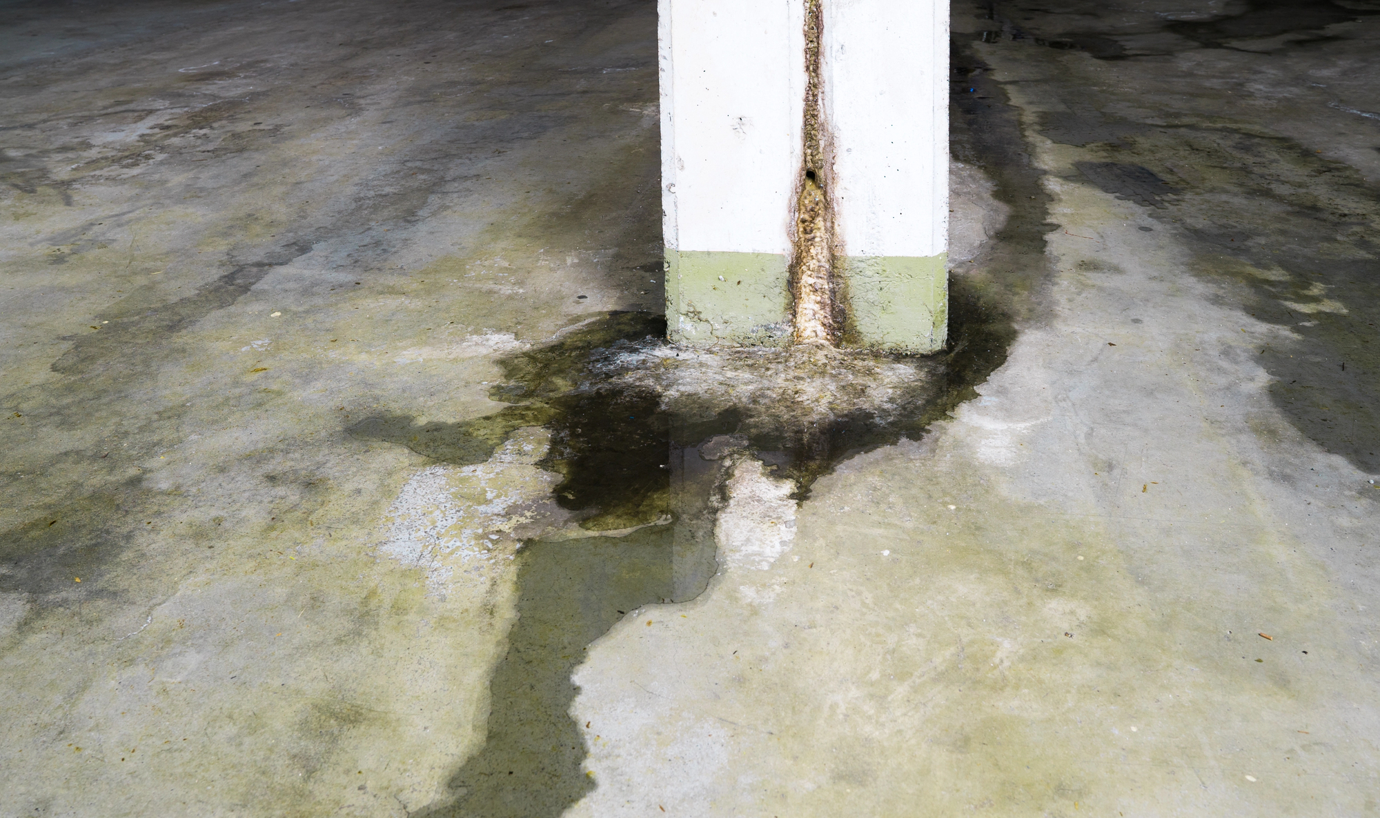 Water damage in concrete construction